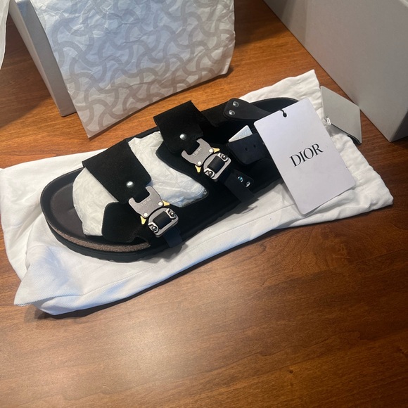 Christian Dior Birkenstock Mens Sandals in Black Euro Size 43 Brand New in Box - Picture 7 of 11